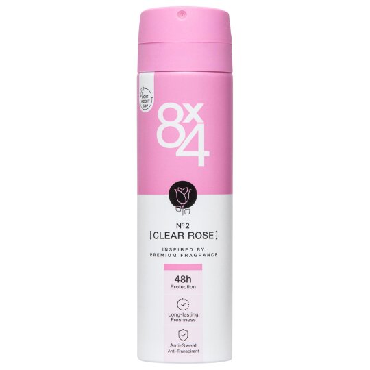 8X4 Anti-Transpirant Spray No.2 Clear Rose 150ml