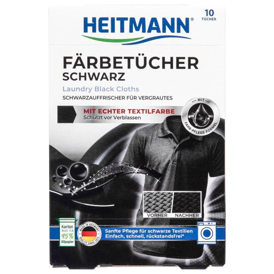 Heitmann Wäsche Schwarz Tücher 10 Stück