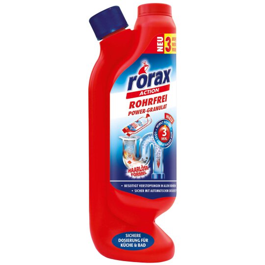 Rorax Rohrfrei Power-Granulat Dosierflasche 600g
