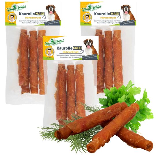 HumersVital Hundesnack Maxi-Kaurolle mit Huhn 3x150g