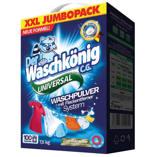 Der Waschkönig C.G. Universal Waschmittel Pulver 100WL 7,5kg
