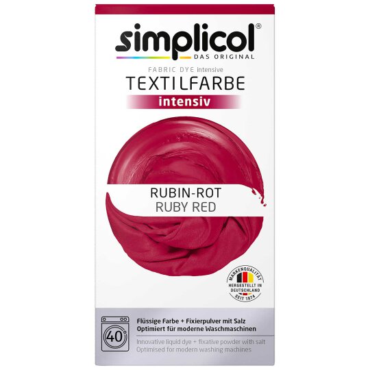 simplicol Textilfarbe intensiv Set Rubin-Rot