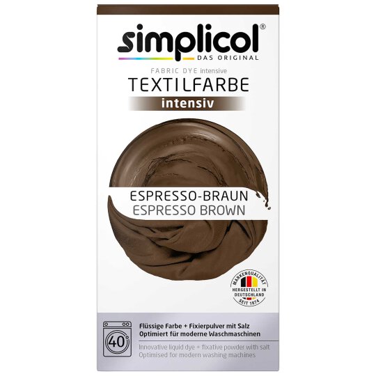 simplicol Textilfarbe intensiv Set Espresso-Braun