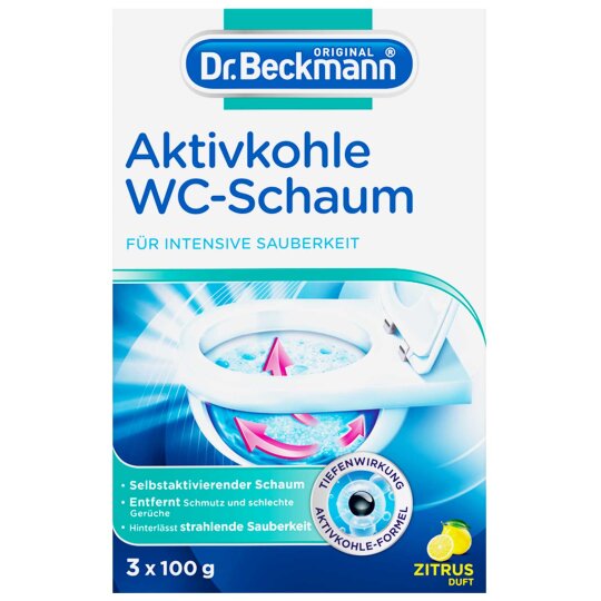 Dr. Beckmann Aktivkohle WC-Schaum 3x100g