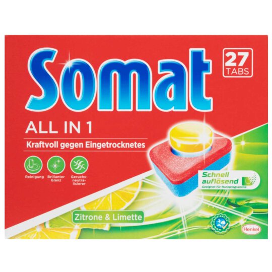 Somat 7 All-in-1 Zitrone & Limette Multi Aktiv 27 Tabs 486g